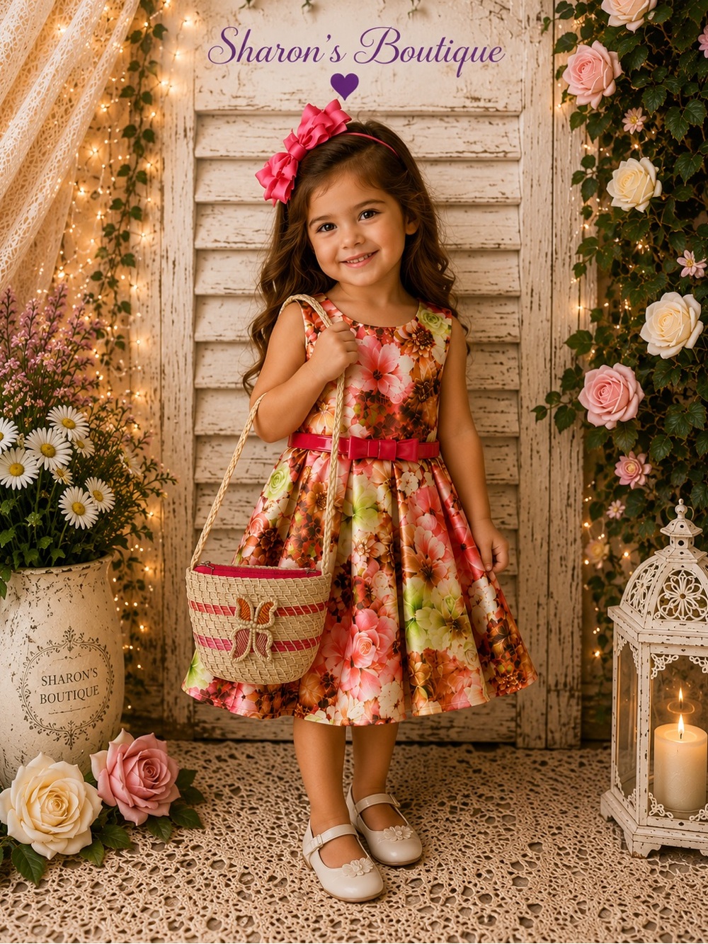 Sweet Kids Size 2 Floral Dress NWT Purse & Hair Bow 3 Pc Set